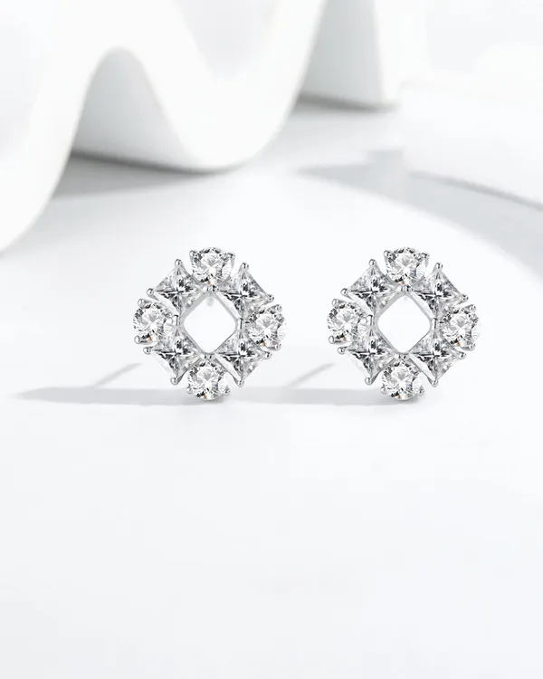 Pure_925_Silver_Starlight_Circle_Stud_Earrings_For_Women