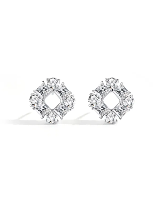 Pure_925_Silver_Starlight_Circle_Stud_Earrings_For_Women