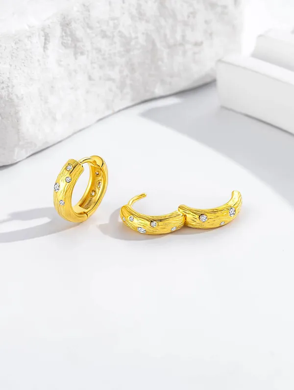 Pure_925_Silver_Golden_Stardust_Hoops_Earrings_For_Women