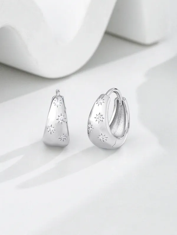 Pure_925_Silver_Star_Hoops_Earrings_For_Women