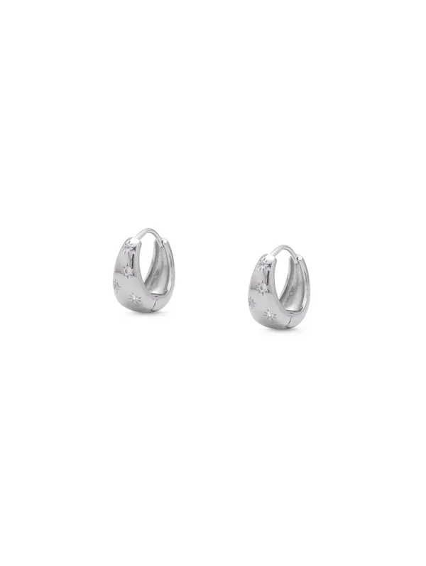 Pure_925_Silver_Star_Hoops_Earrings_For_Women