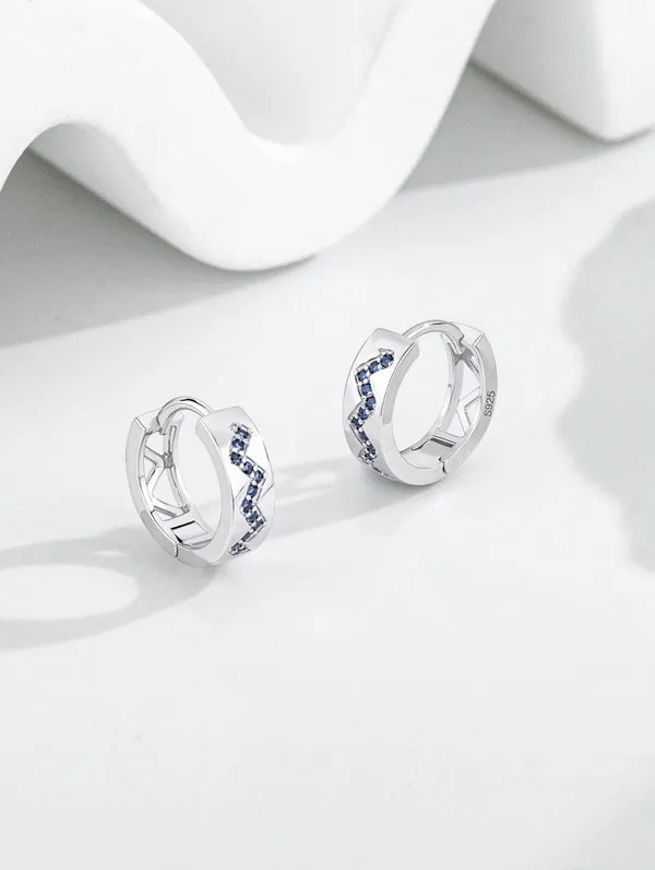 Pure_925_Silver_Blue_Border_Hoops_Earrings_For_Women