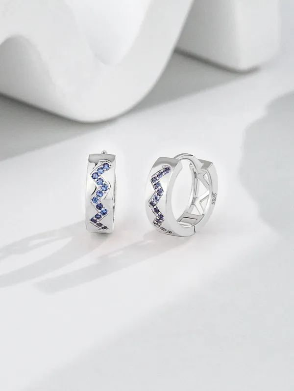 Pure_925_Silver_Blue_Border_Hoops_Earrings_For_Women