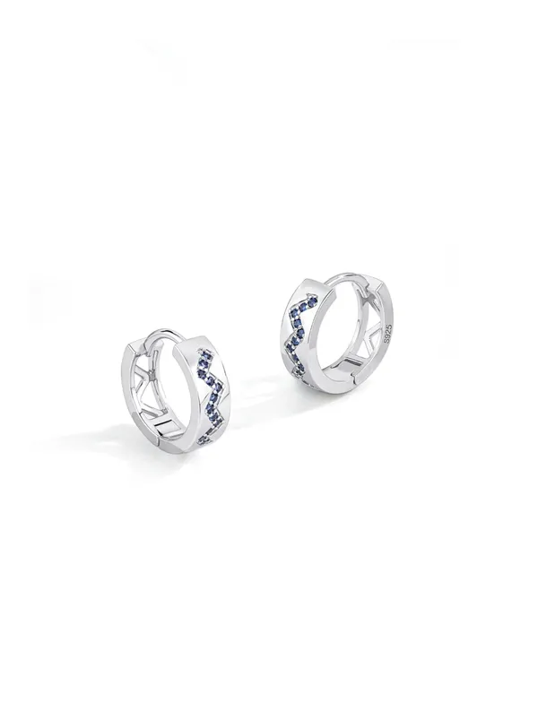 Pure_925_Silver_Blue_Border_Hoops_Earrings_For_Women