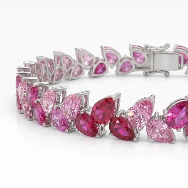 Pure_925_Silver_Multi_Sapphire_Leaf_Bracelet_For_Women