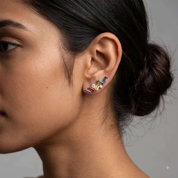 Pure_925_Silver_Multi_Sapphire_Emerald_Cut_Earrings_For_Women