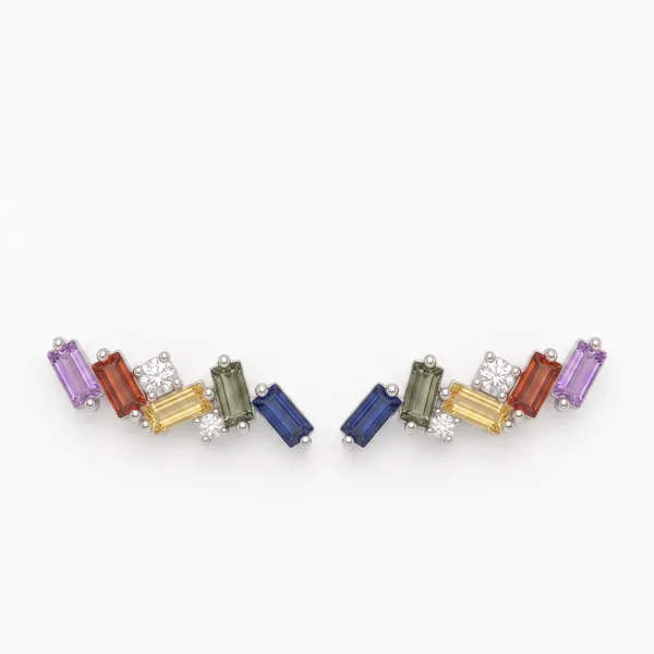 Pure_925_Silver_Multi_Sapphire_Emerald_Cut_Earrings_For_Women