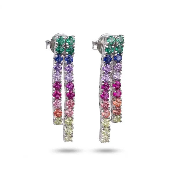 Pure_925_Silver_Multi_Sapphire_Drop_Earring_For_Women