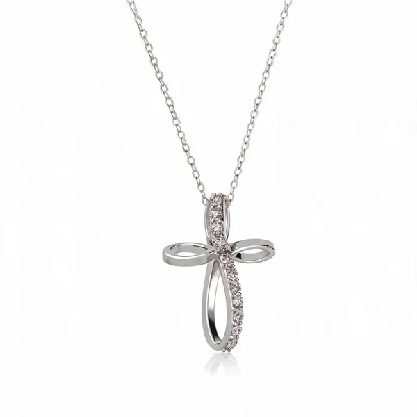 Silver_925_Sterling_Infinity_Cross_Zircon_Pendant_For_Women