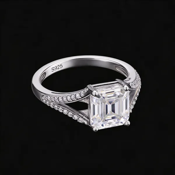 Silver_925_Sterling_Emerald-Cut_Moissanite_Split_Shank_Ring_For_Women