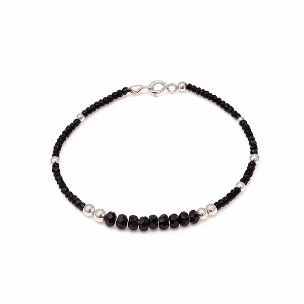 Silver_925_Black_Beaded_Anklet_For_Women