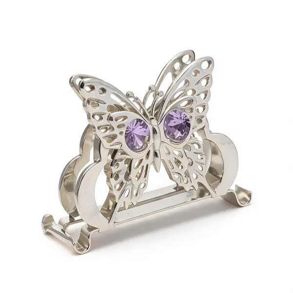 Silver-Coated_Butterfly_Crystal_Accent_Napkin_Holder