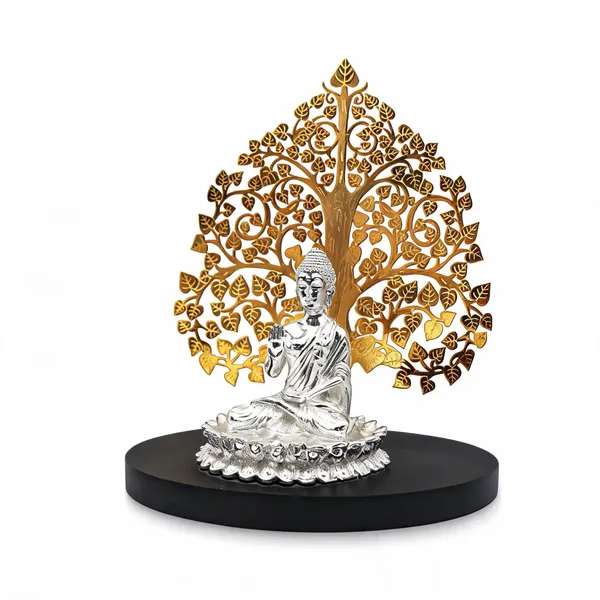 Silver-Coated_Bodhi_Tree_Buddha_Meditating_Idol