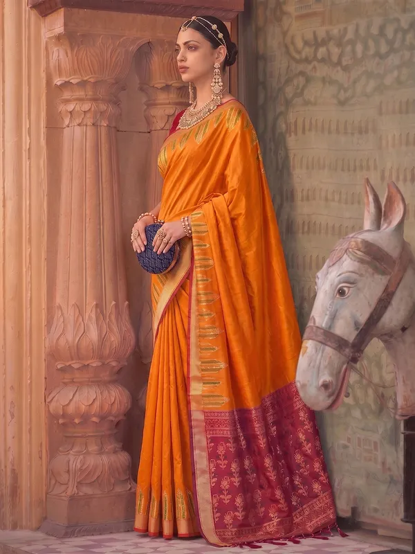 Mustard_Soft_Silk_Saree_For_Women