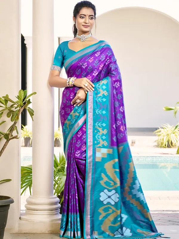 Purple_Teal_Soft_Silk_Zari_Woven_Festive_Saree_For_Women