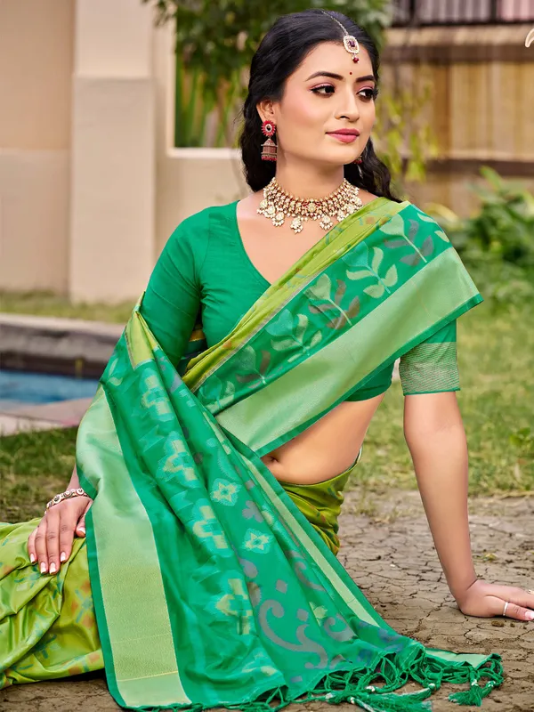 Light_Green_Pochampalli_Soft_Silk_Ikat_Woven_Saree_For_Women