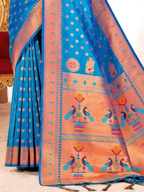 Blue_Kanjivaram_Silk_Zari_Peacock_Woven_Saree_For_Women