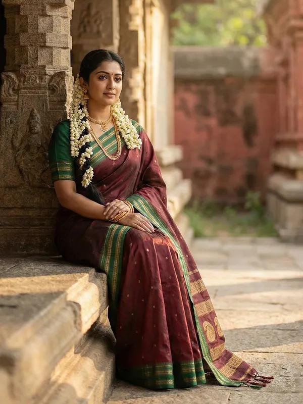 Maroon_Silk_Blend_Zari_Border_Woven_Saree_For_Women