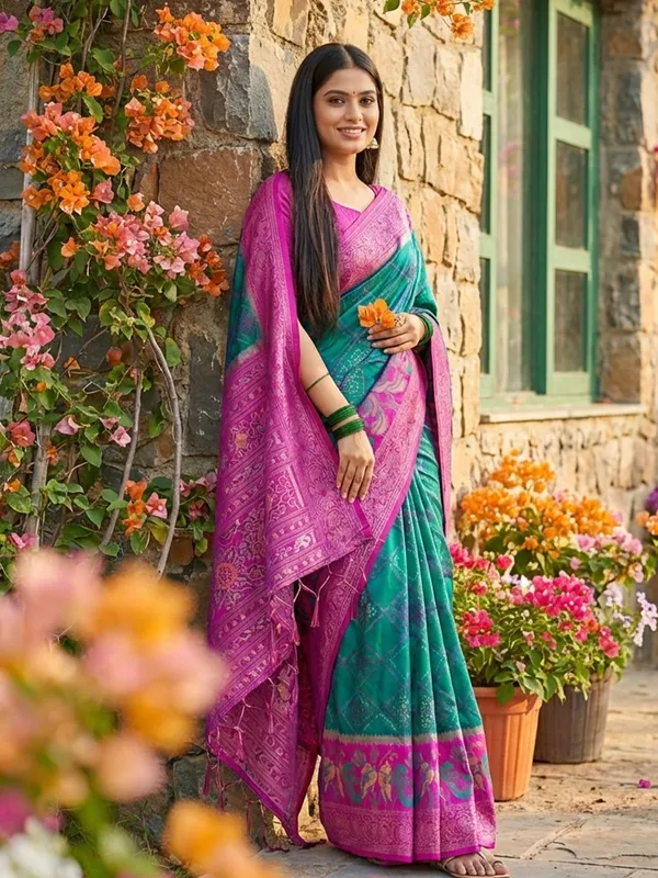 Teal_Green_Silk_Woven_Saree_For_Women