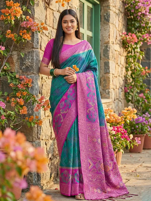 Teal_Green_Silk_Woven_Saree_For_Women