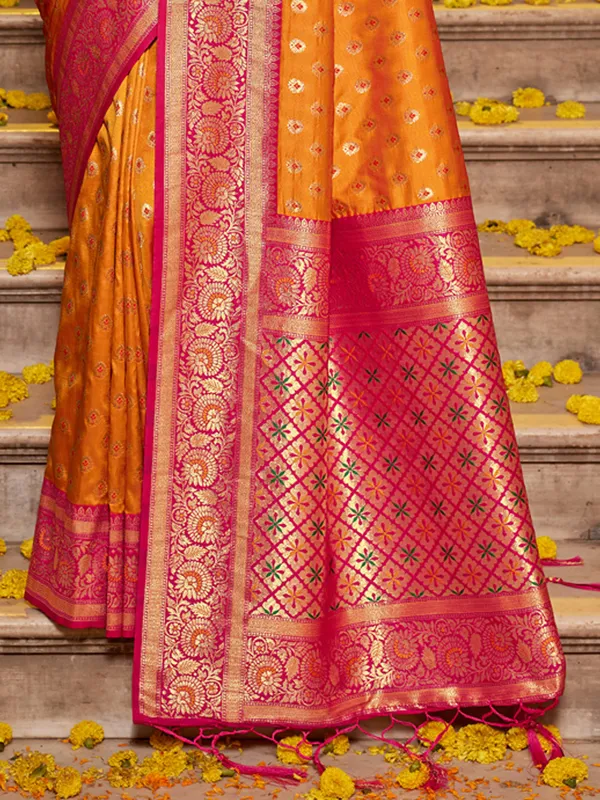Mustard_Yellow_Silk_Zari_Woven_Saree_For_Women