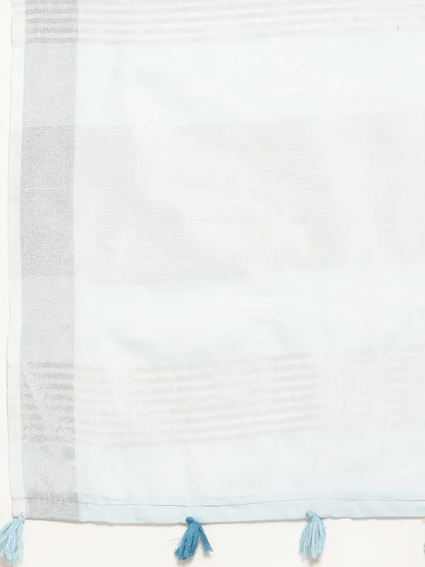 Powder_Blue_Linen_Silver_Stripe_Woven_Saree_For_Women