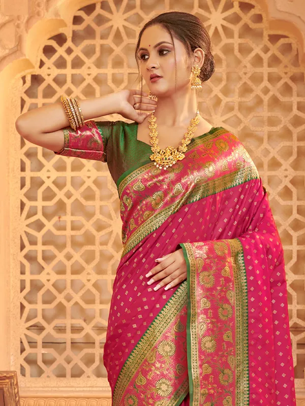 Pink_Kanjivaram_Silk_Zari_Woven_Bridal_Saree_For_Women