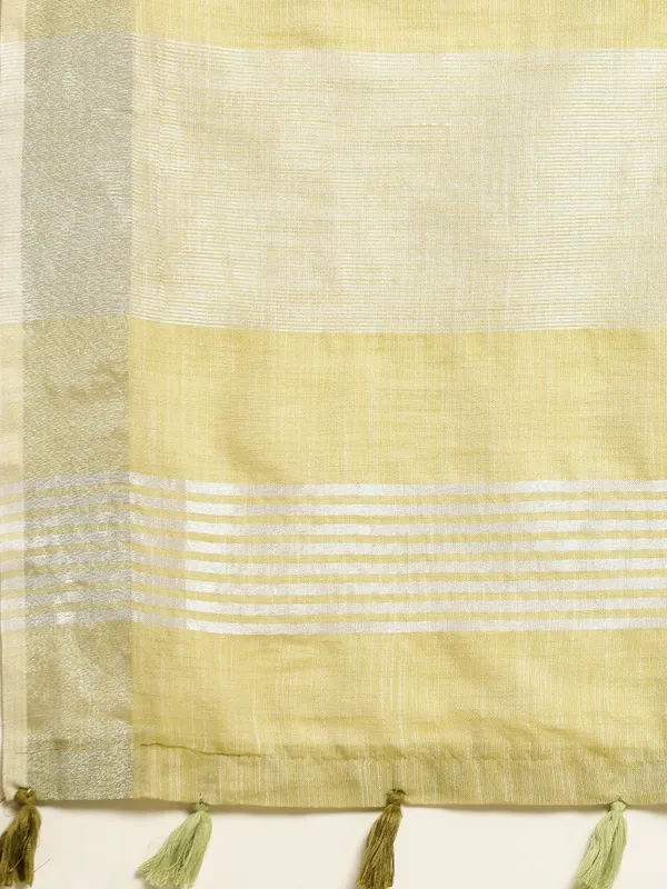 Mehendi_Green_Linen_Zari_Border_Woven_Saree_For_Women