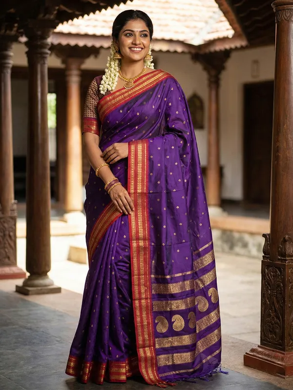 Royal_Purple_Soft_Silk_Zari_Border_Woven_Saree_For_Women