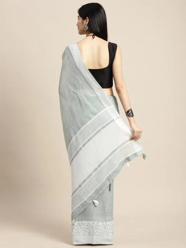 Teal_Green_Silk_Silver_Toned_Woven_Saree_For_Women
