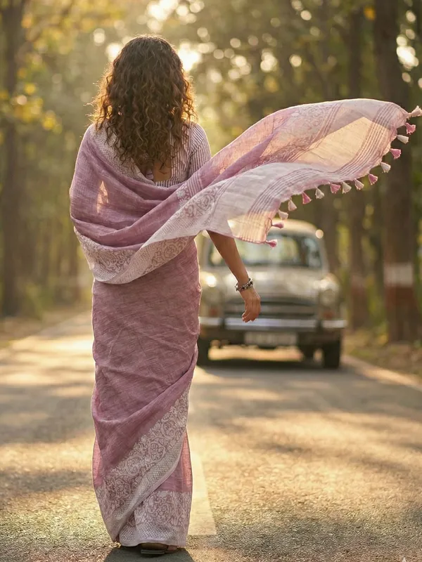 Mauve_Purple_Silver_Linen_Blend_Woven_Design_Saree_For_Women