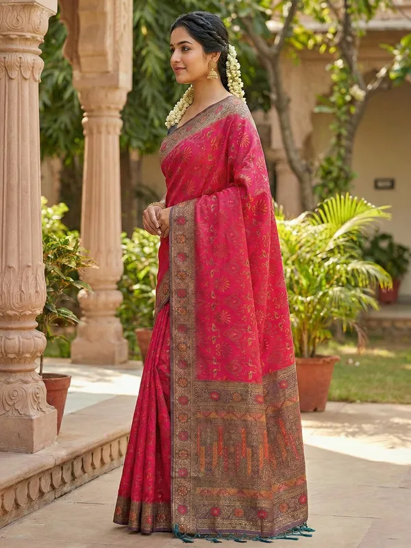Pink_Grey_Kanjivaram_Art_Silk_Woven_Saree_For_Women