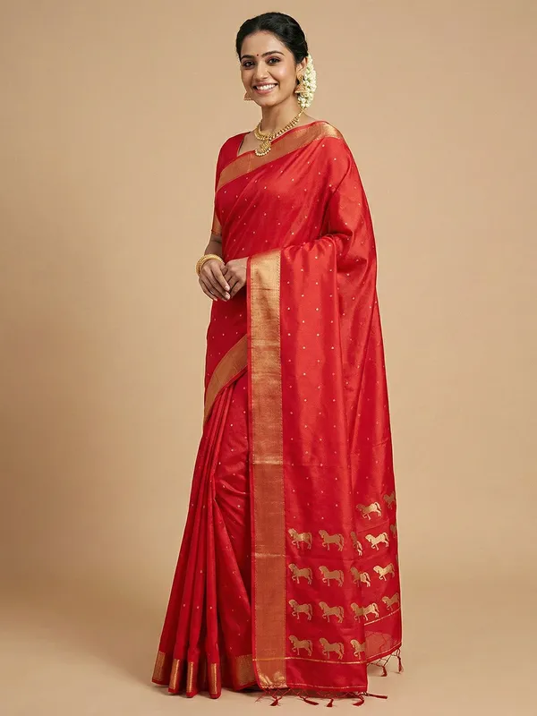 Red_Soft_Silk_Gold_Zari_Woven_Bridal_Saree_For_Women