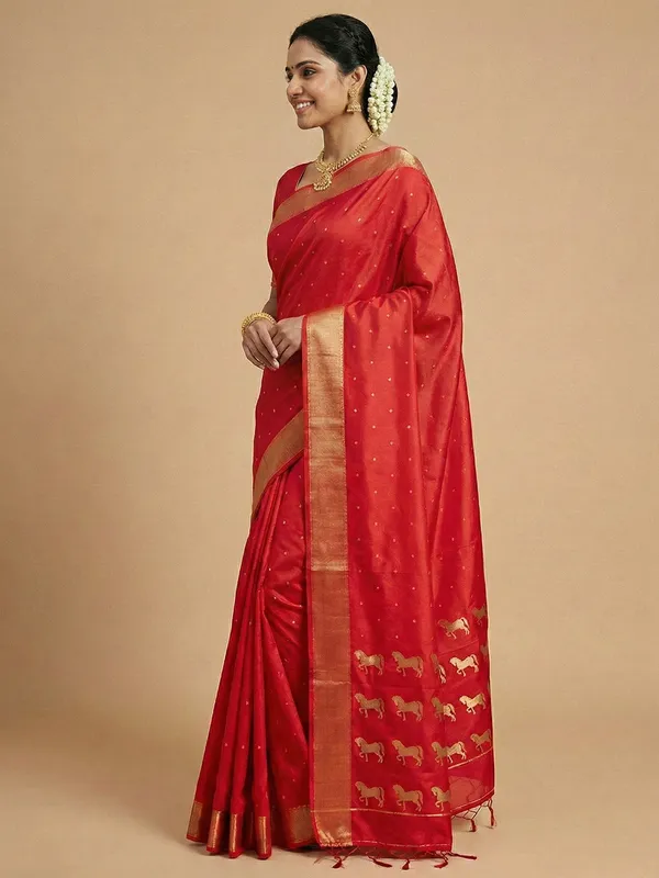 Red_Soft_Silk_Gold_Zari_Woven_Bridal_Saree_For_Women