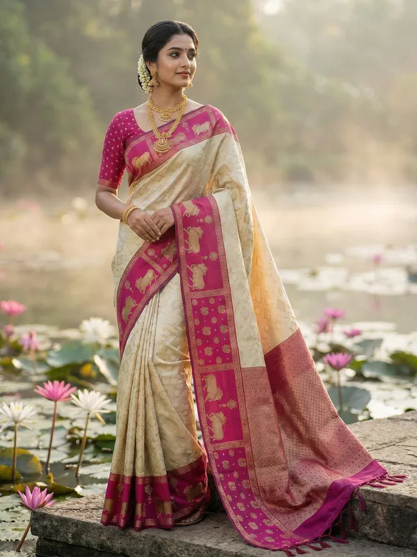 Cream_Pink_Soft_Silk_Zari_Woven_Saree_For_Women