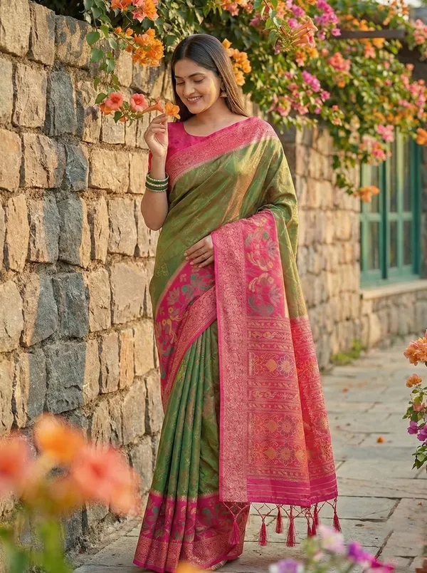 Green_Pochampalli_Silk_Ikat_Woven_Festive_Saree_For_Women