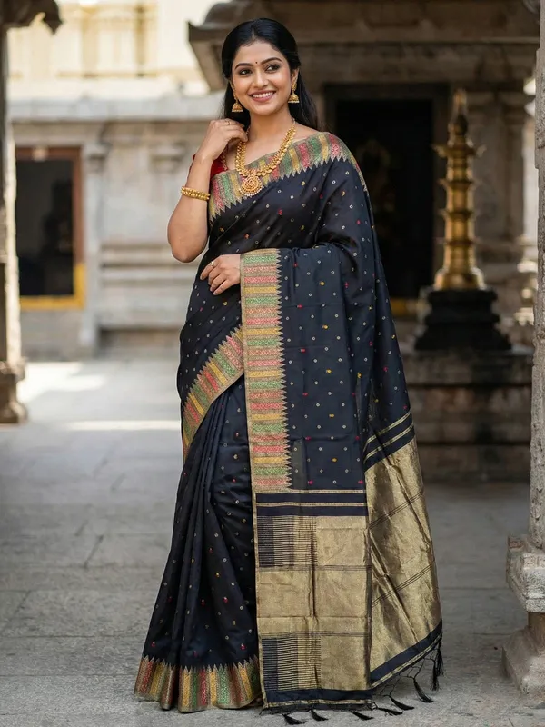 Midnight_Black_Gold_Art_Silk_Zari_Woven_Festive_Saree_For_Women