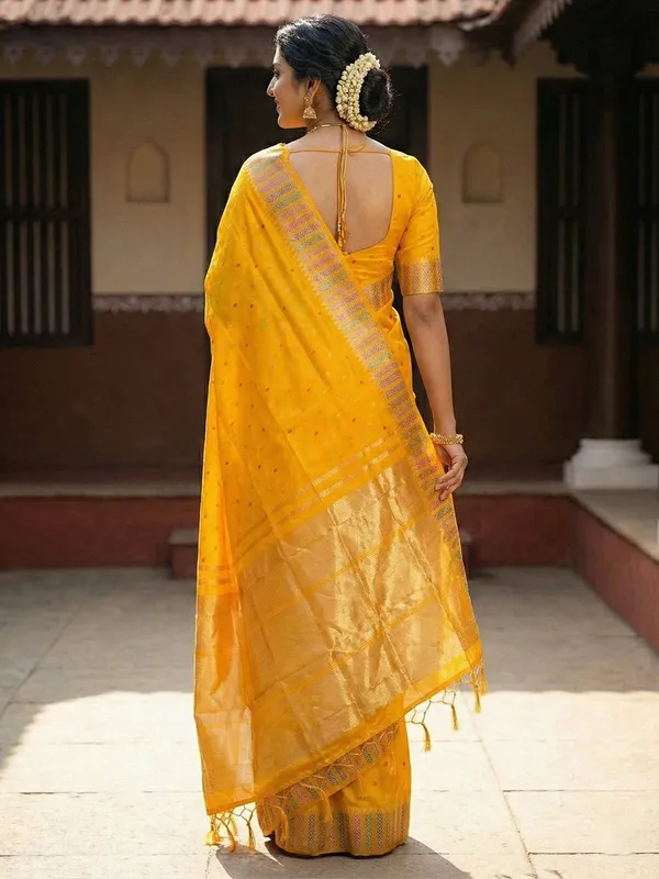 Mustard_Yellow_Soft_Silk_Traditional_Zari_Border_Saree_For_Women
