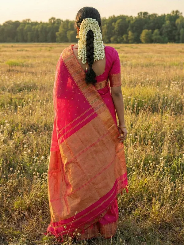 Hot_Rani_Pink_Lichi_Silk_Zari_Woven_Bridal_Saree_For_Women