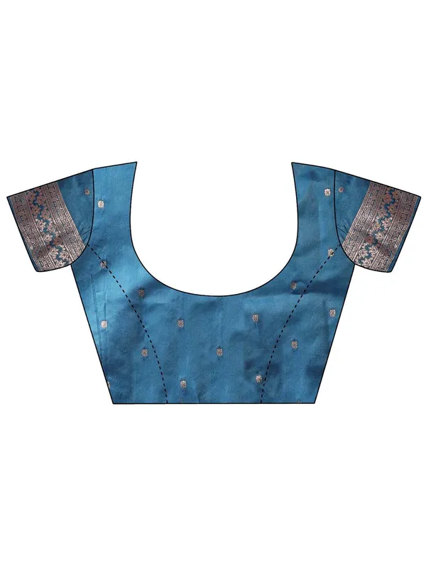 Ocean_Teal_Blue_Soft_Silk_Floral_Zari_Woven_Saree_For_Women