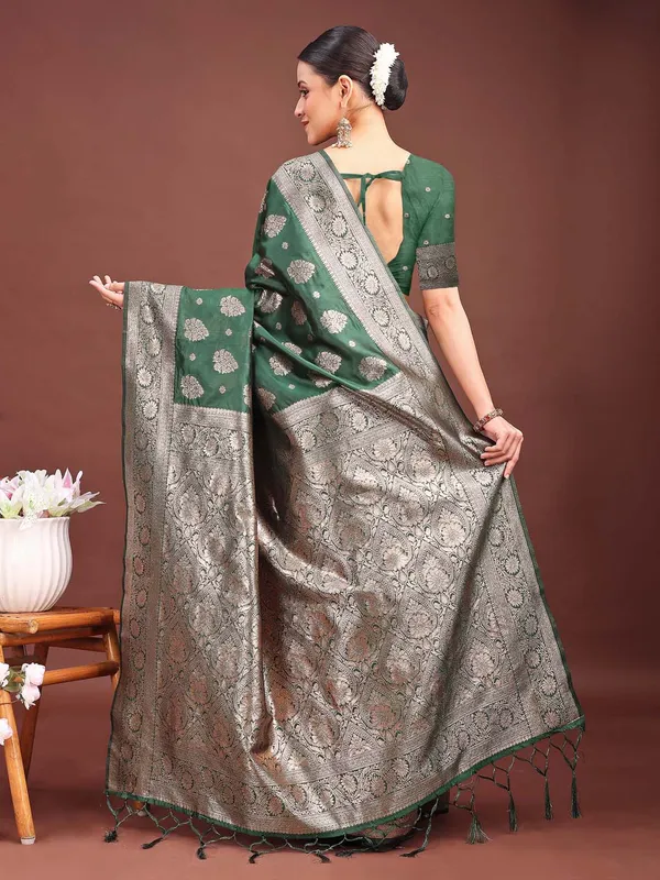 Forest_Green_Soft_Silk_Silver_Zari_Woven_Saree_For_Women