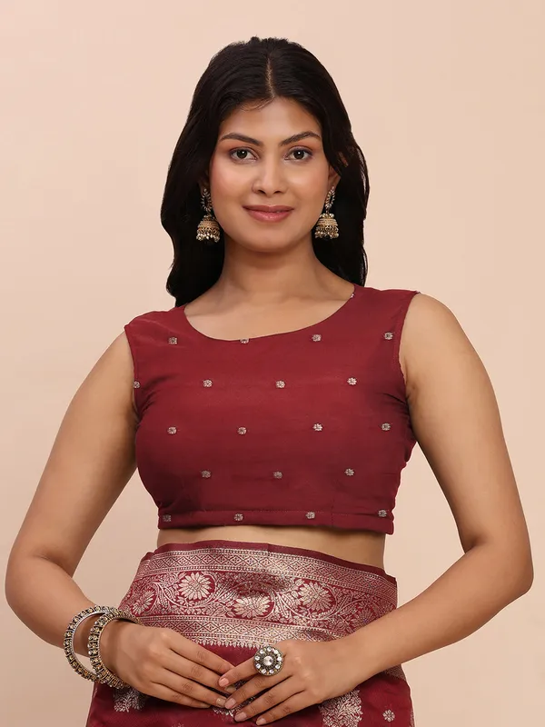 Deep_Burgundy_Maroon_Soft_Silk_Wedding_Saree_For_Women