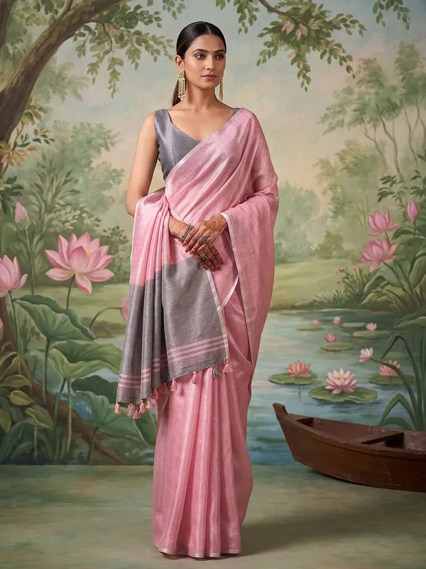 Rose_Pink_Tissue_Silk_Woven_Saree_For_Women