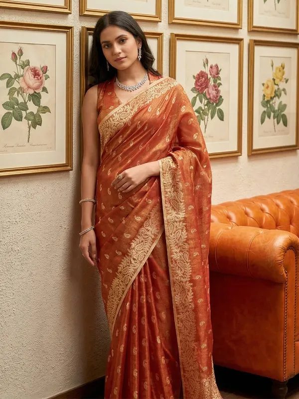 Red_Tissue_Silk_Zari_Woven_Saree_For_Women