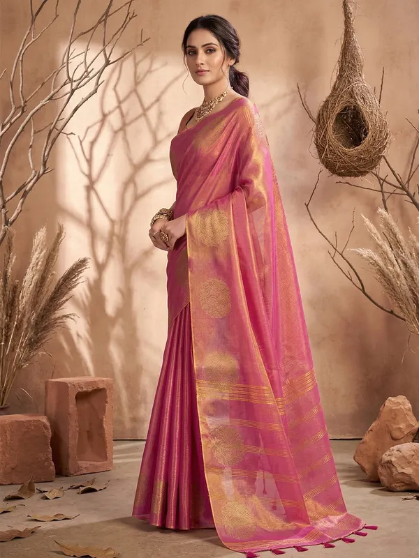 Rose_Pink_Tissue_Silk_Zari_Woven_Saree_For_Women