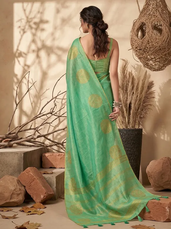 Mint_Green_Tissue_Silk_Zari_Woven_Saree_For_Women
