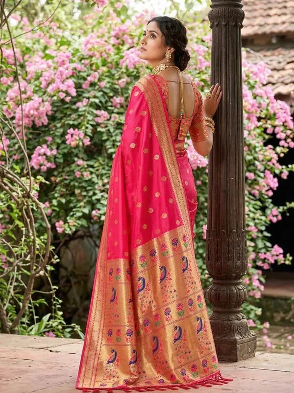 Rani_Pink_Paithani_Soft_Silk_Festive_Saree_For_Women