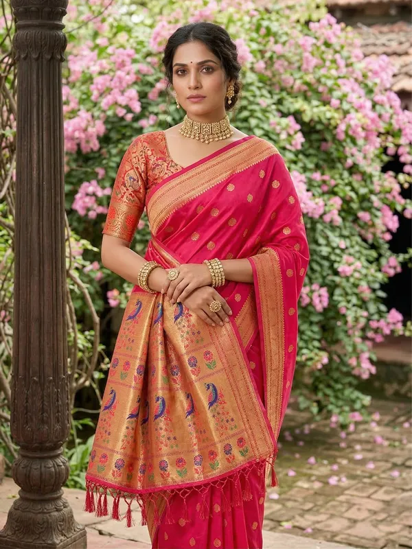 Rani_Pink_Paithani_Soft_Silk_Festive_Saree_For_Women
