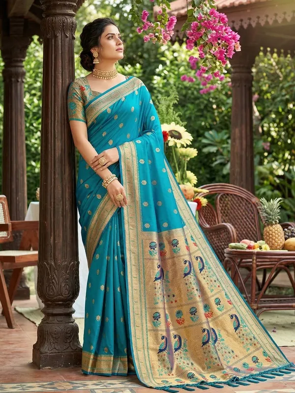 Sky_Blue_Paithani_Soft_Silk_Festive_Wedding_Saree_For_Women