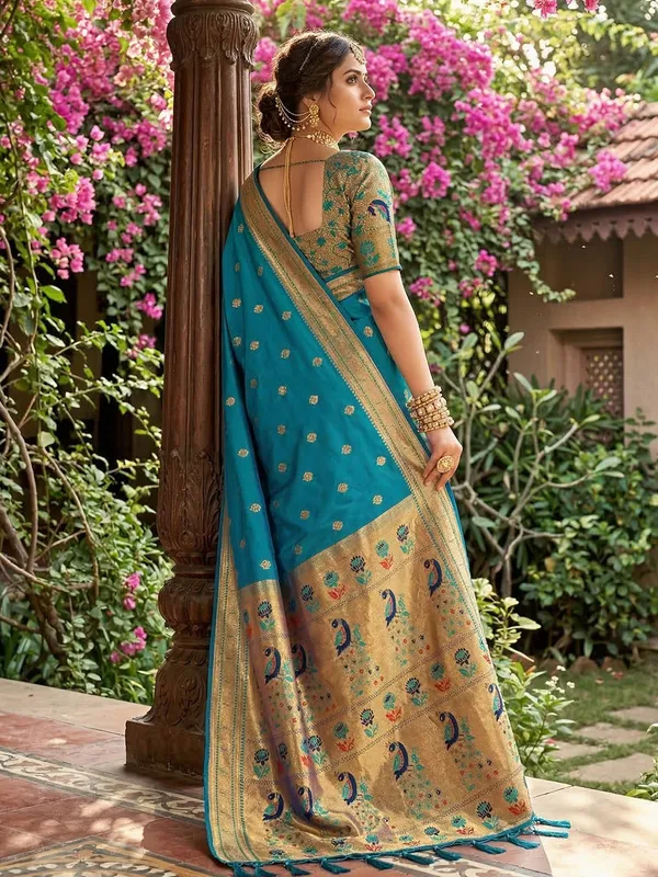 Sky_Blue_Paithani_Soft_Silk_Festive_Wedding_Saree_For_Women
